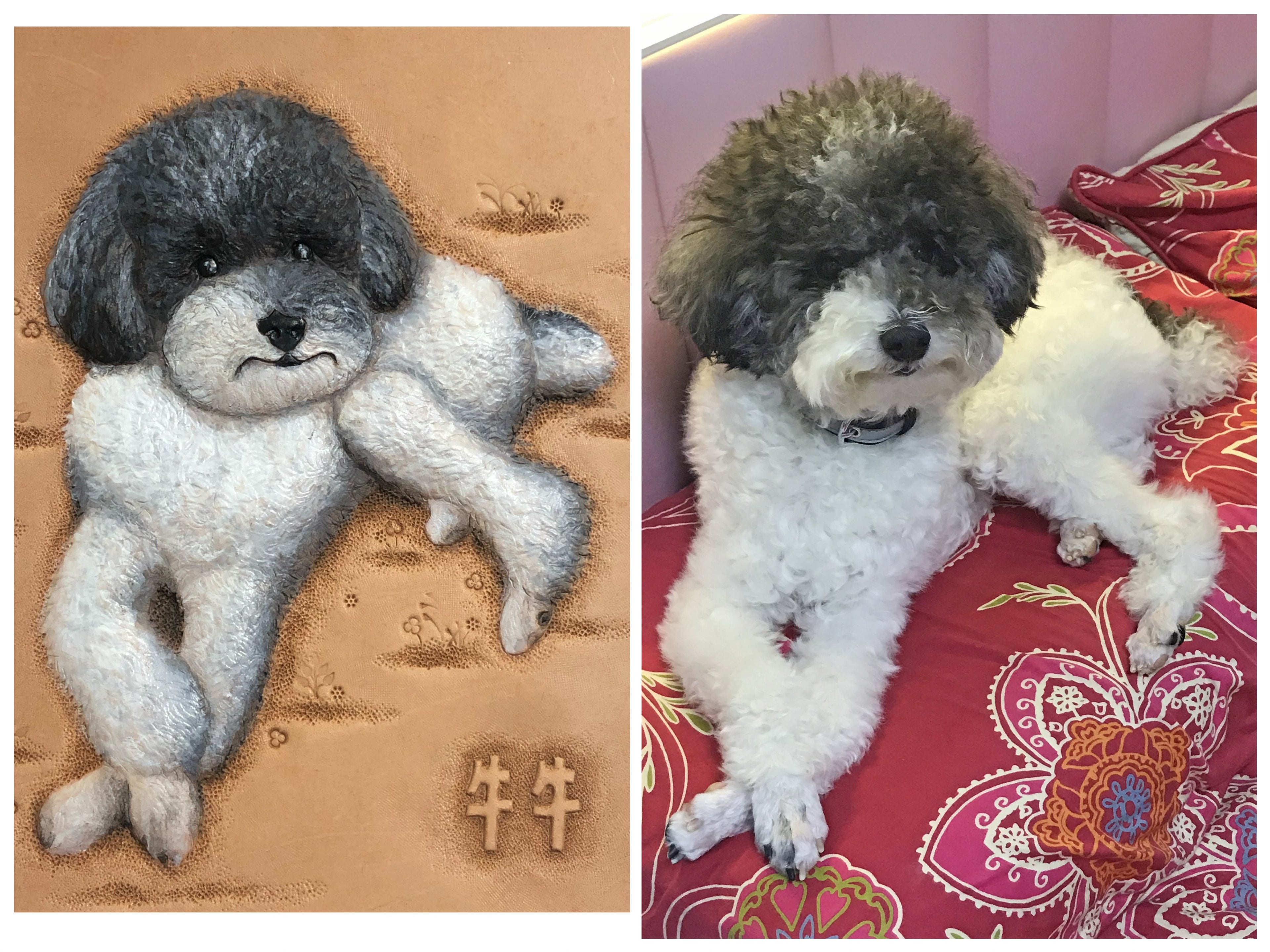 Carved Genuine Leather Pet Portraits