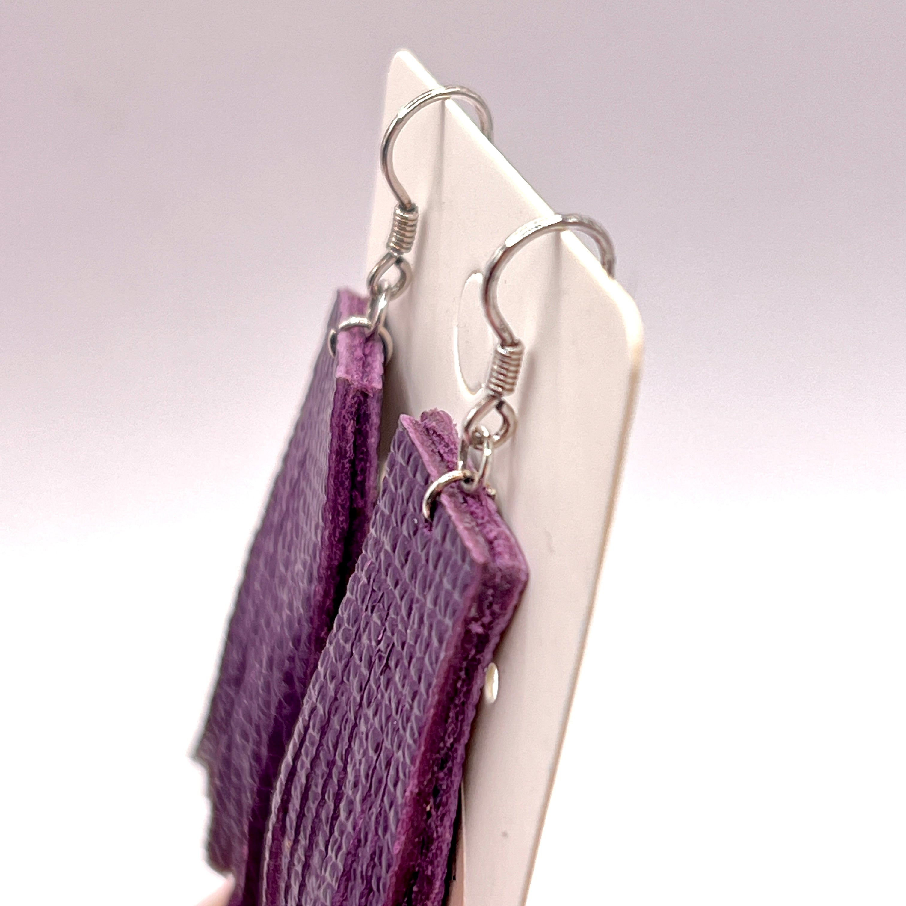 Minimalist Simple Genuine Leather Earrings 01