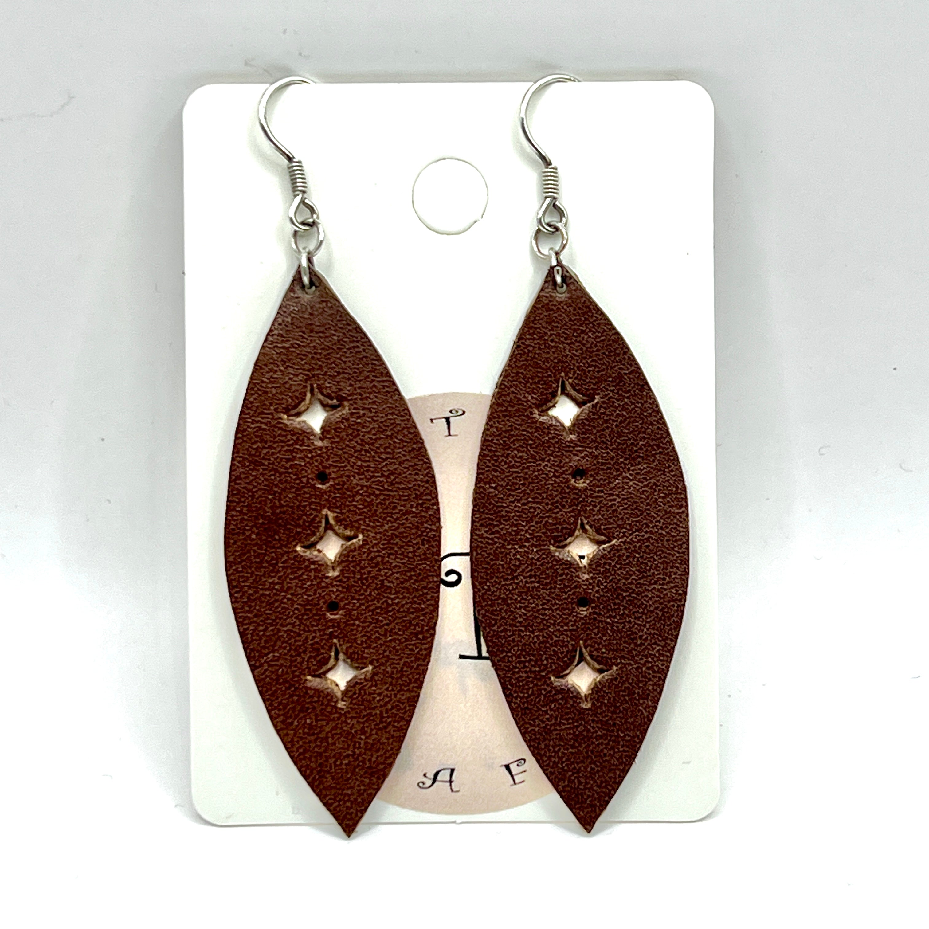 custom, personalised, handmade, handcrafted, leather, earrings, leather earrings, sterling silver, NZ, New Zealand