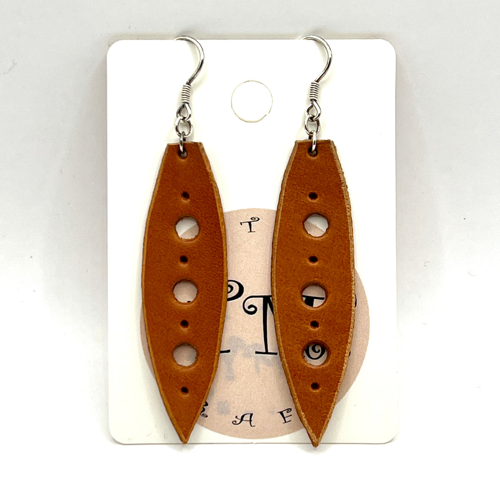 custom, personalised, handmade, handcrafted, leather, earrings, leather earrings, sterling silver, NZ, New Zealand
