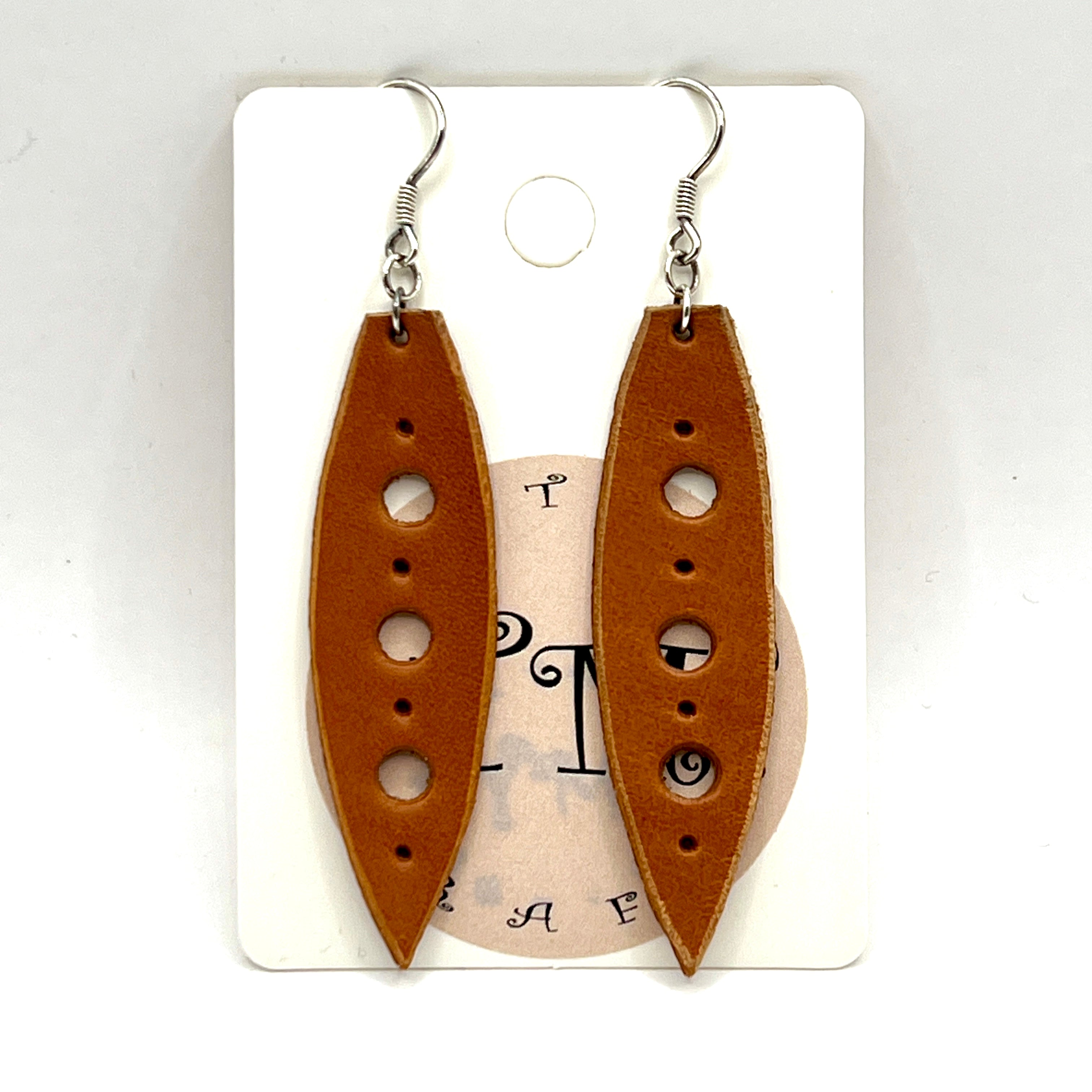 custom, personalised, handmade, handcrafted, leather, earrings, leather earrings, sterling silver, NZ, New Zealand