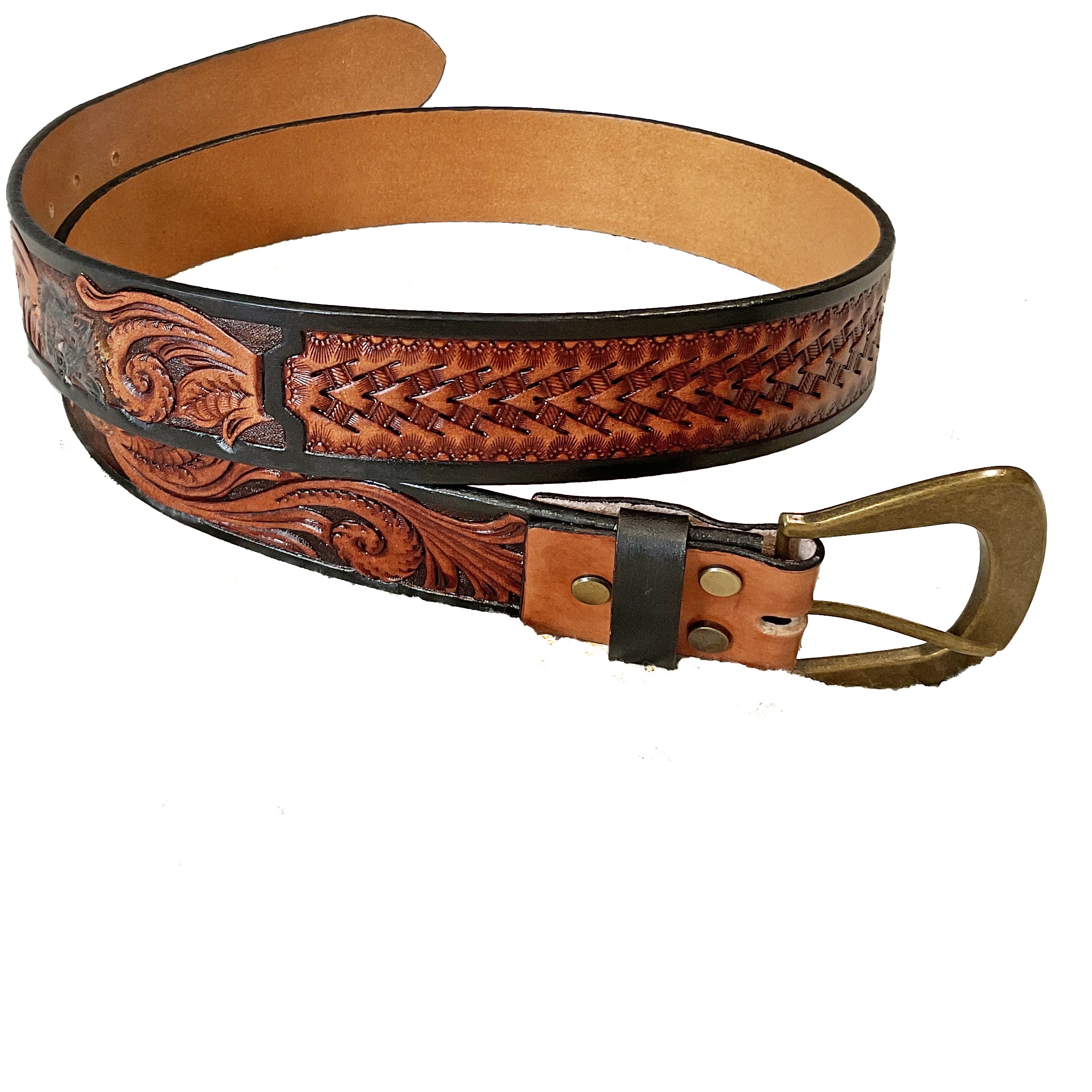 Carved Name Genuine Leather Belt 06