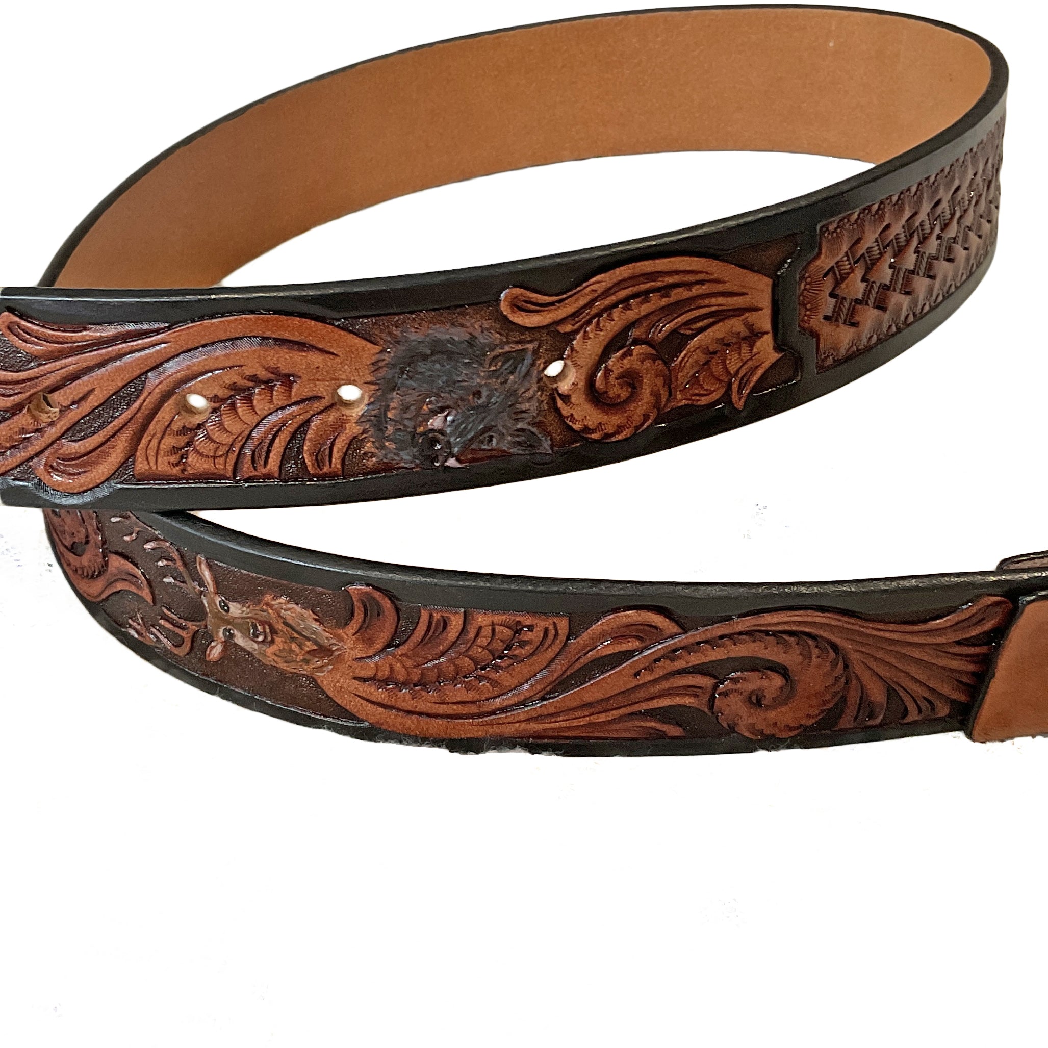 Carved Name Genuine Leather Belt 06