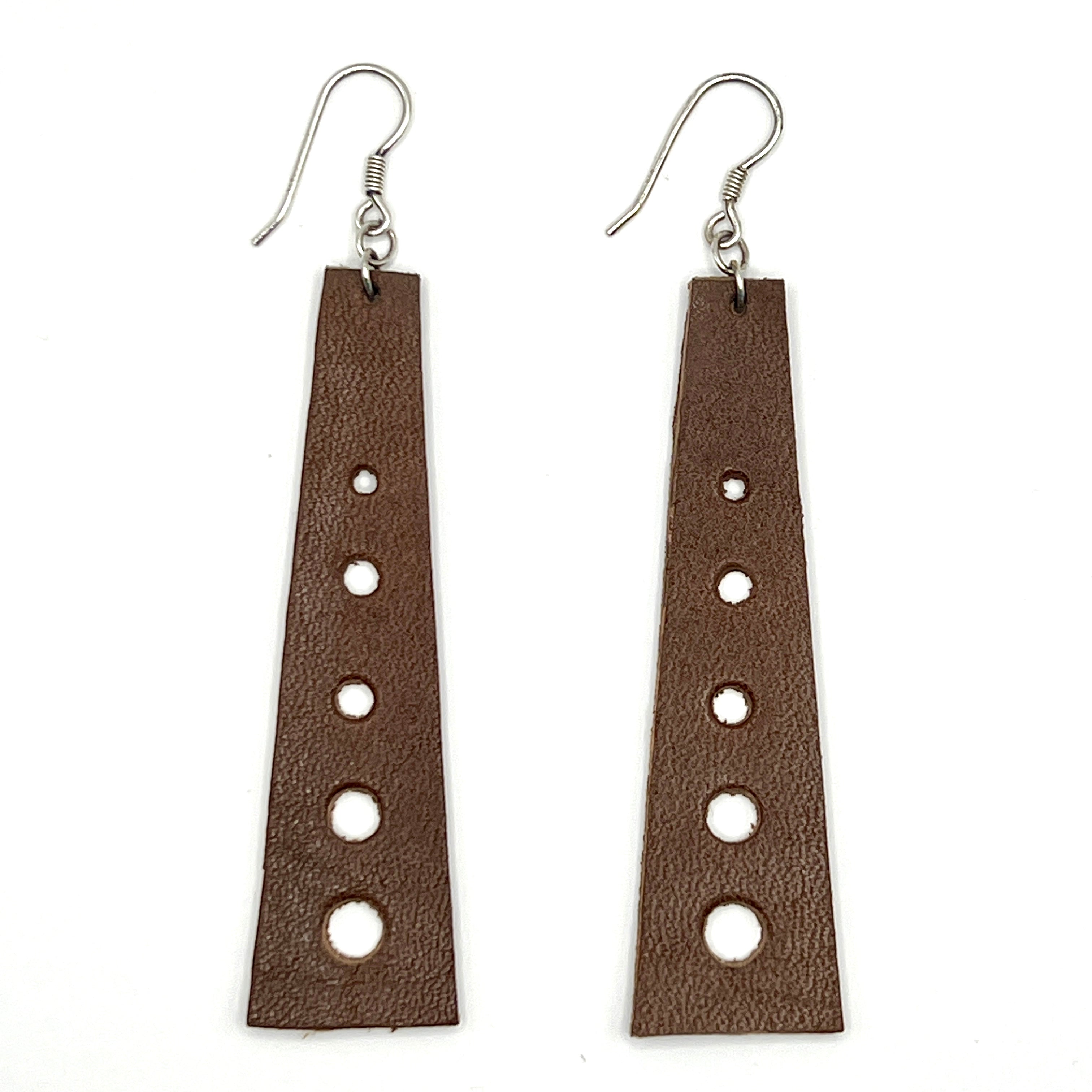 custom, personalised, handmade, handcrafted, leather, earrings, leather earrings, sterling silver, NZ, New Zealand