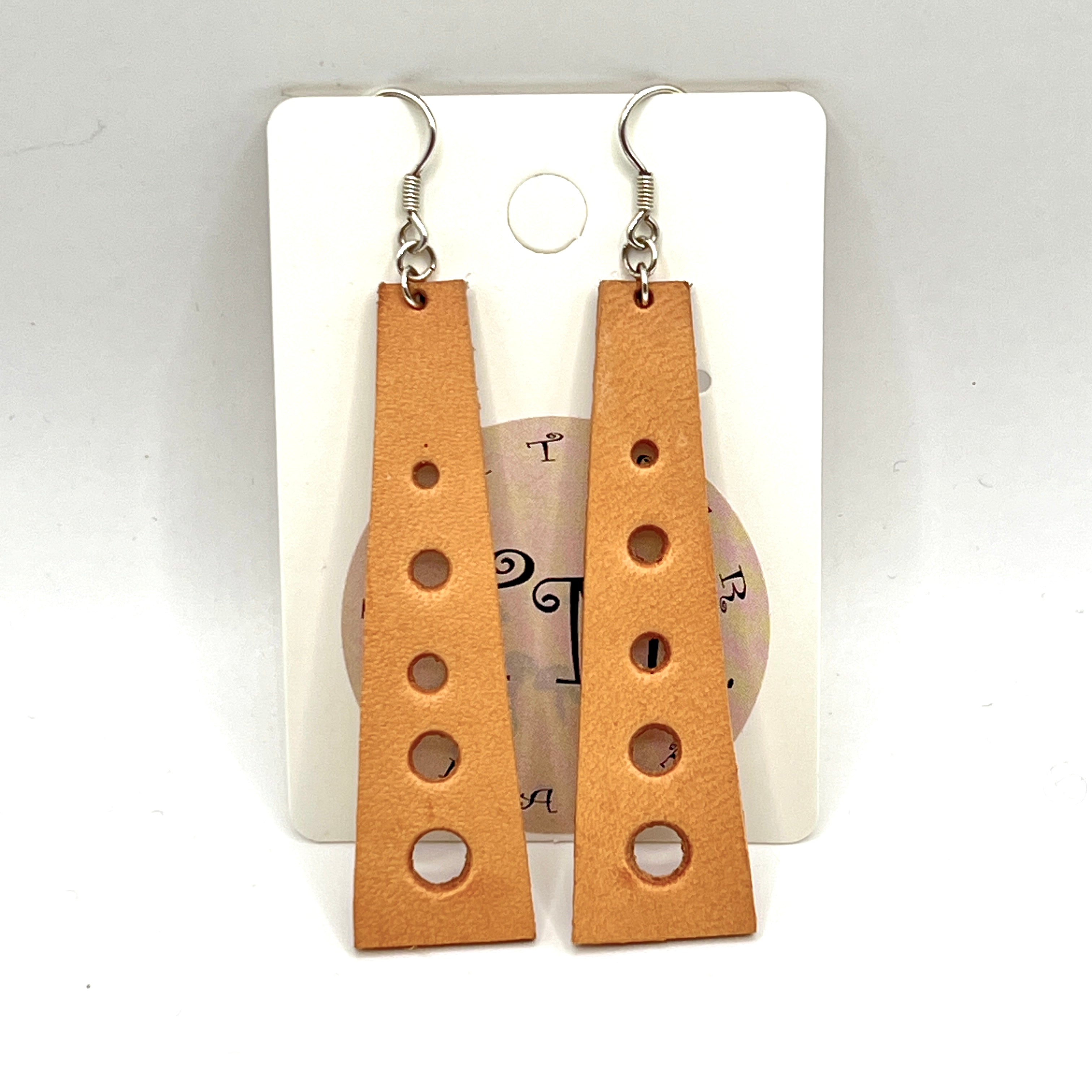 custom, personalised, handmade, handcrafted, leather, earrings, leather earrings, sterling silver, NZ, New Zealand