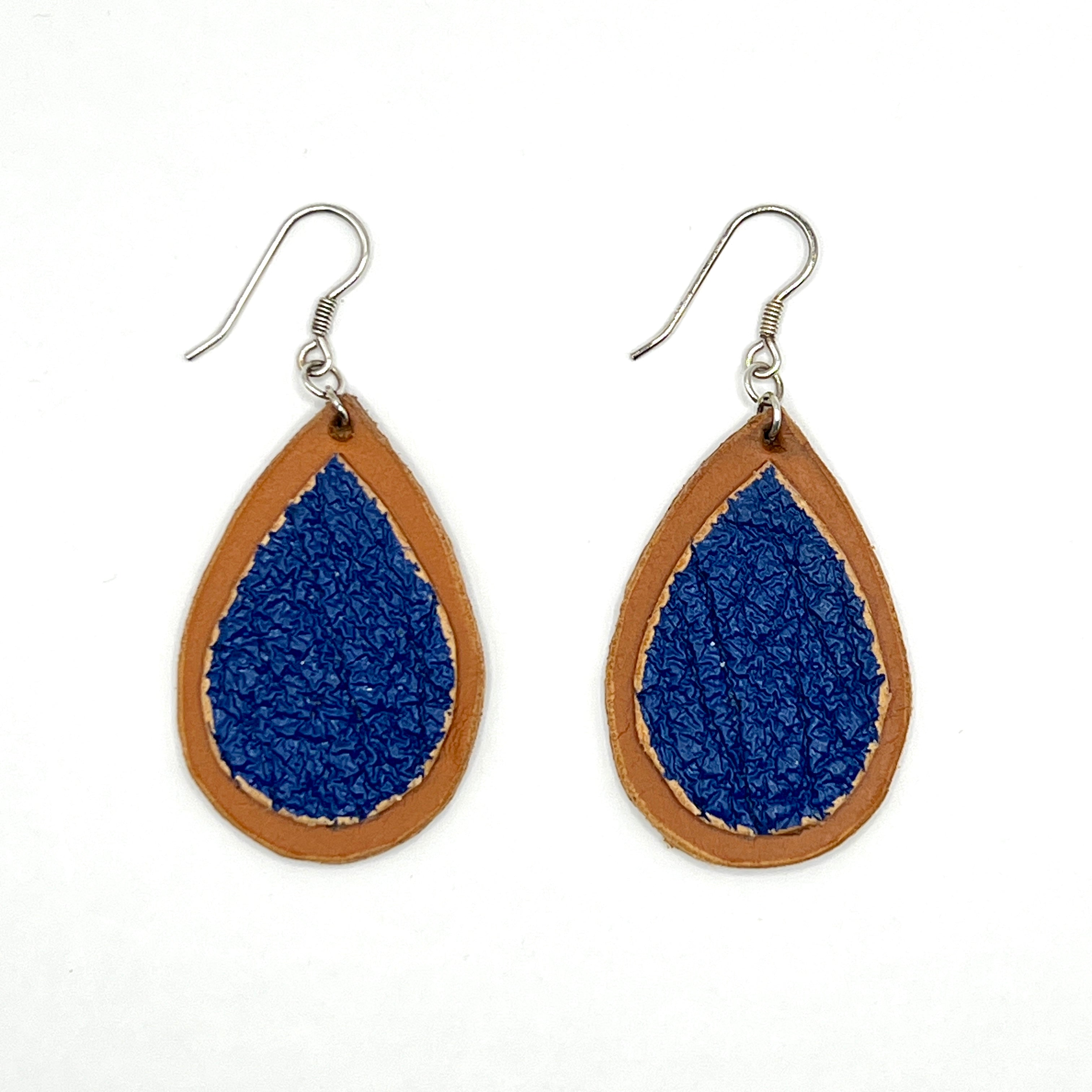custom, personalised, handmade, handcrafted, leather, earrings, leather earrings, sterling silver, NZ, New Zealand
