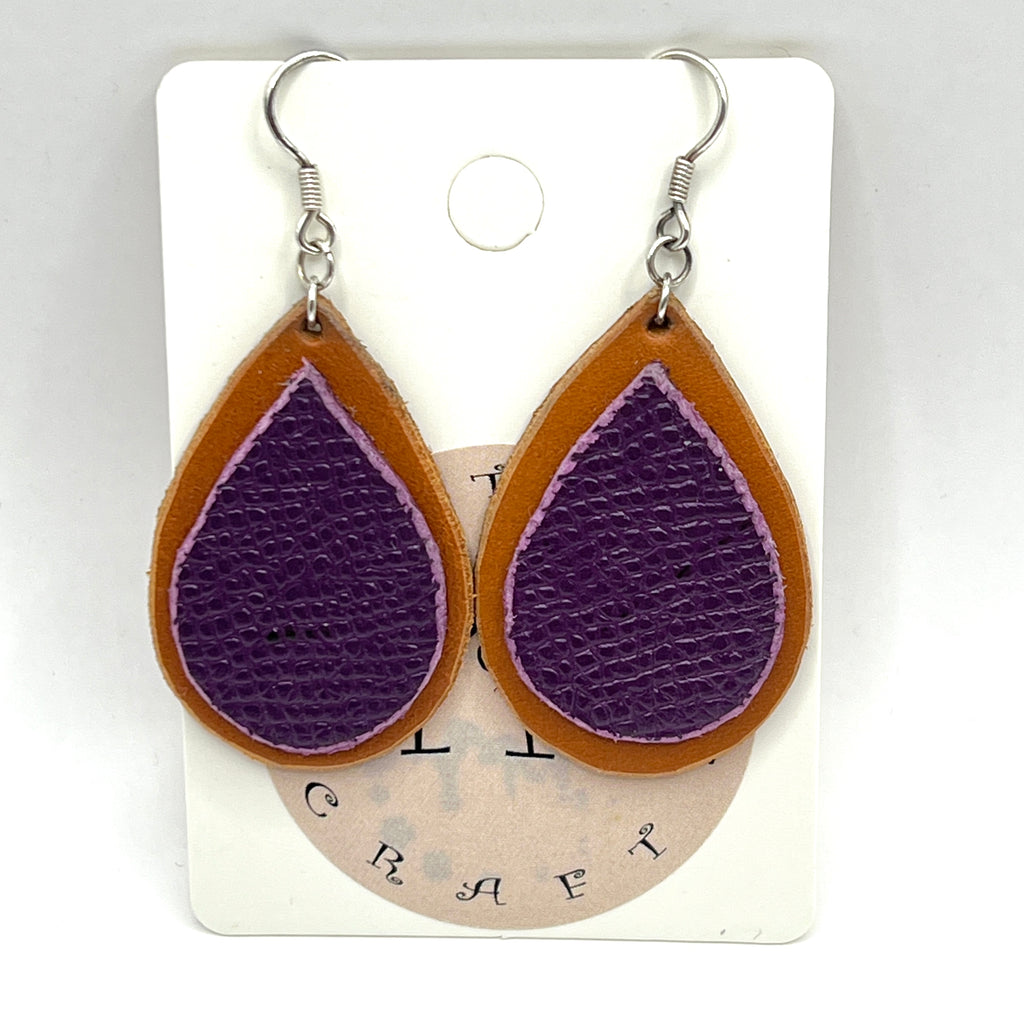 custom, personalised, handmade, handcrafted, leather, earrings, leather earrings, sterling silver, NZ, New Zealand