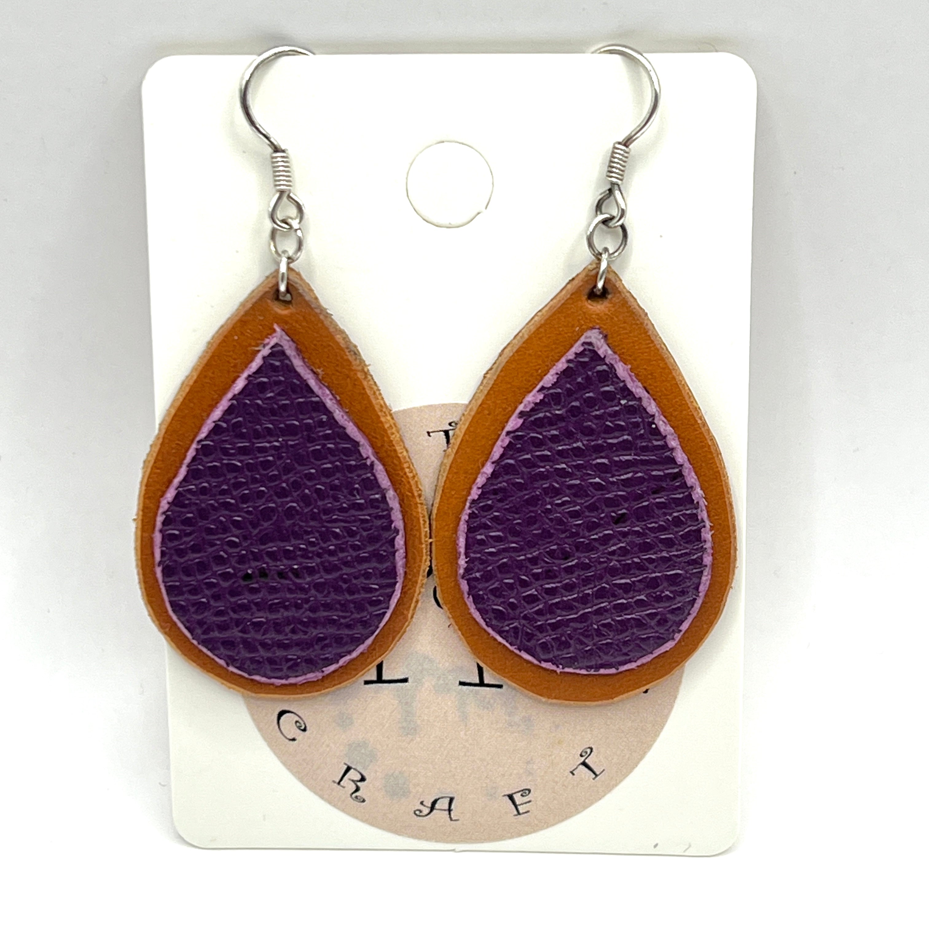 custom, personalised, handmade, handcrafted, leather, earrings, leather earrings, sterling silver, NZ, New Zealand