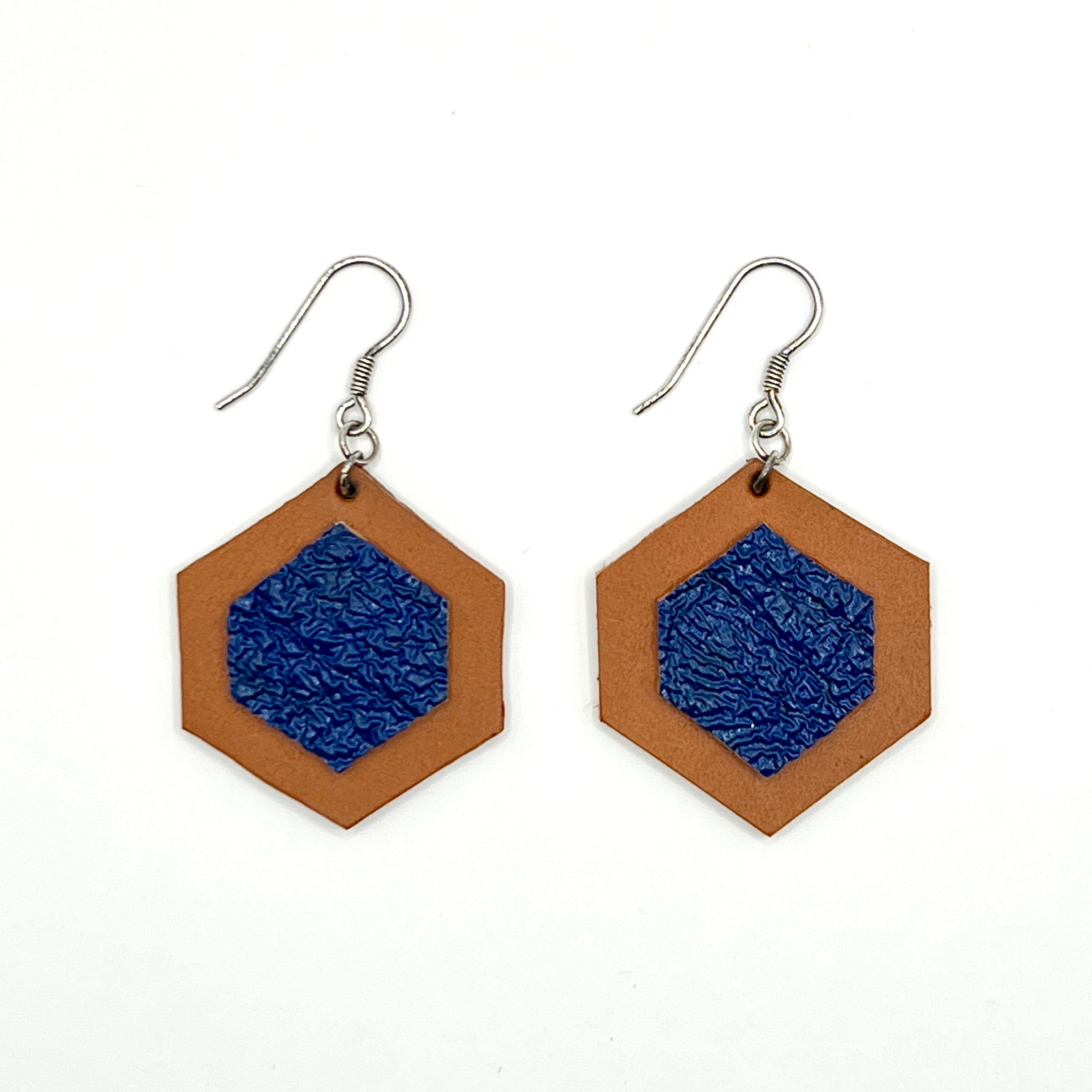 custom, personalised, handmade, handcrafted, leather, earrings, leather earrings, sterling silver, NZ, New Zealand