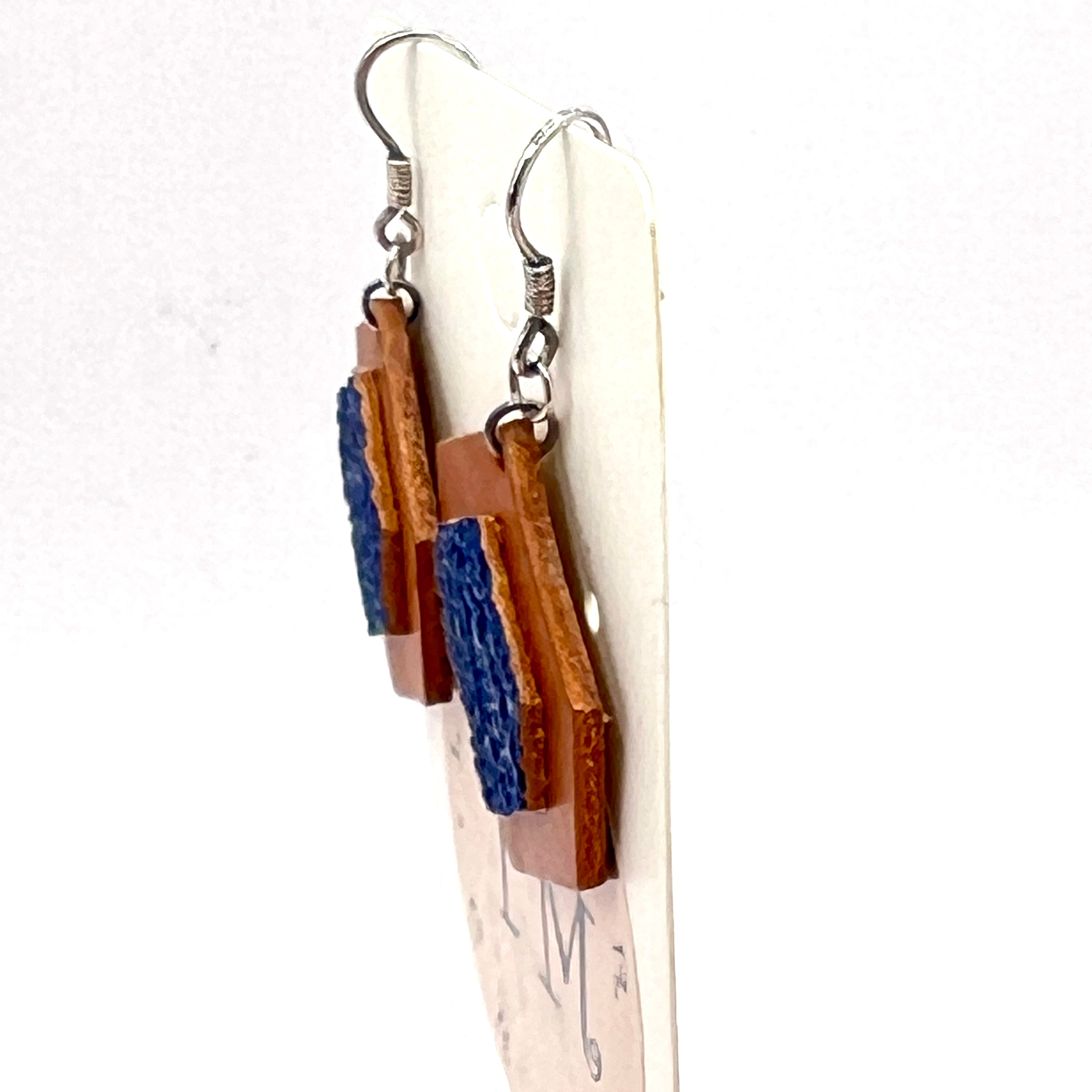 custom, personalised, handmade, handcrafted, leather, earrings, leather earrings, sterling silver, NZ, New Zealand