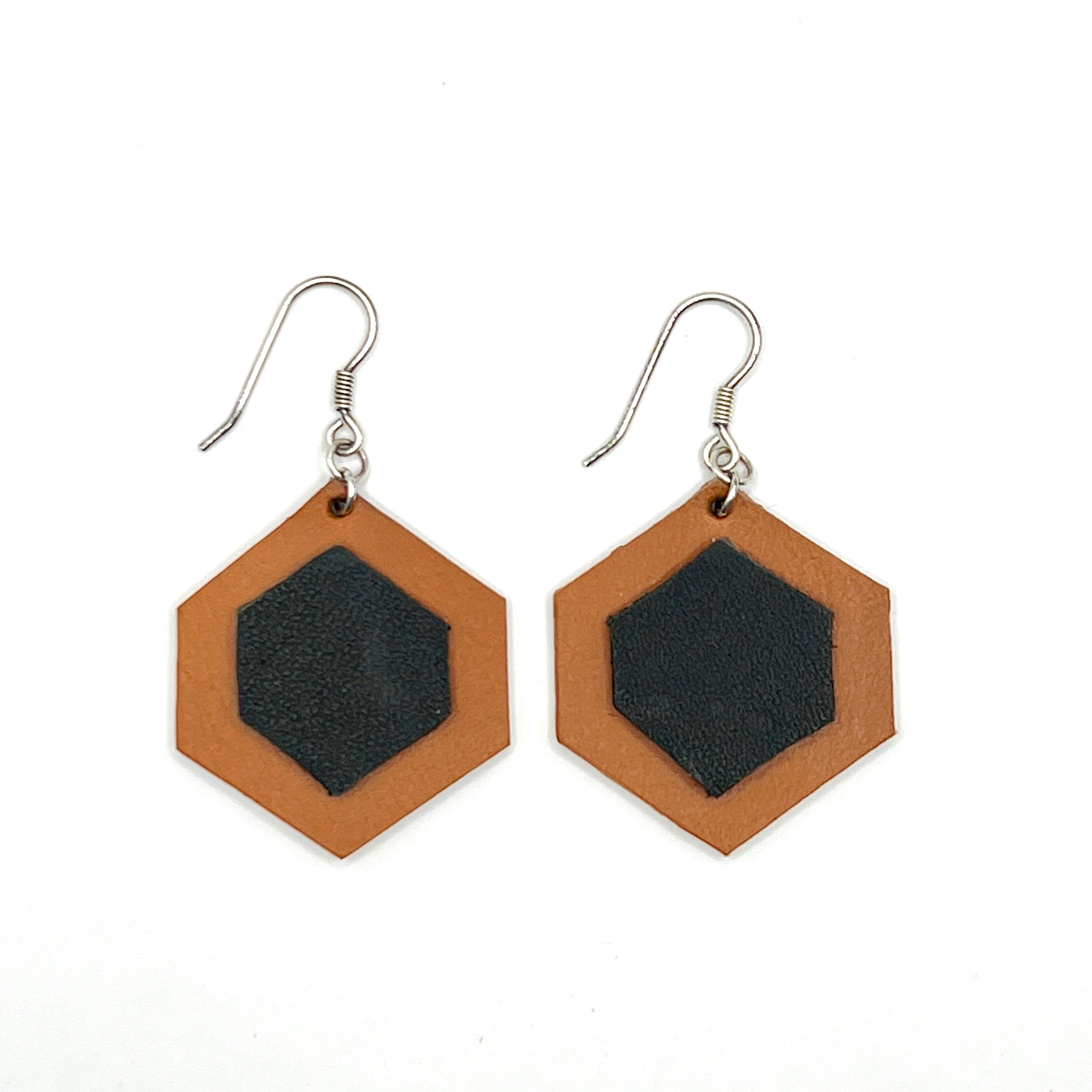 custom, personalised, handmade, handcrafted, leather, earrings, leather earrings, sterling silver, NZ, New Zealand