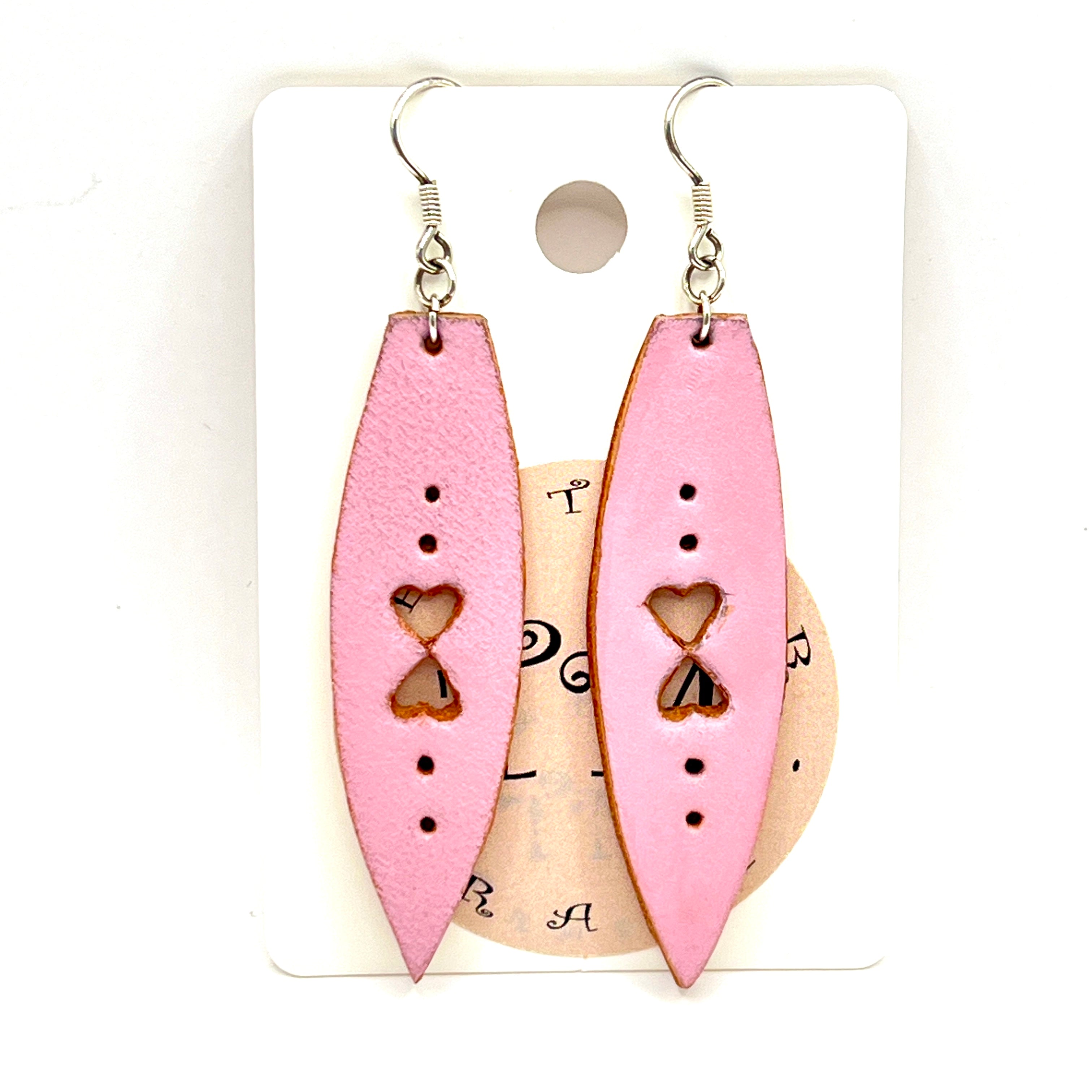 custom, personalised, handmade, handcrafted, leather, earrings, leather earrings, sterling silver, NZ, New Zealand