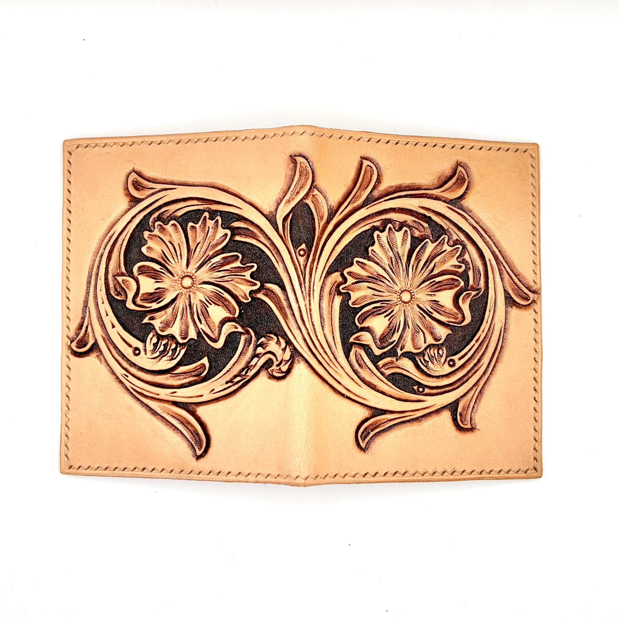Carved Genuine Leather Card Holder 02