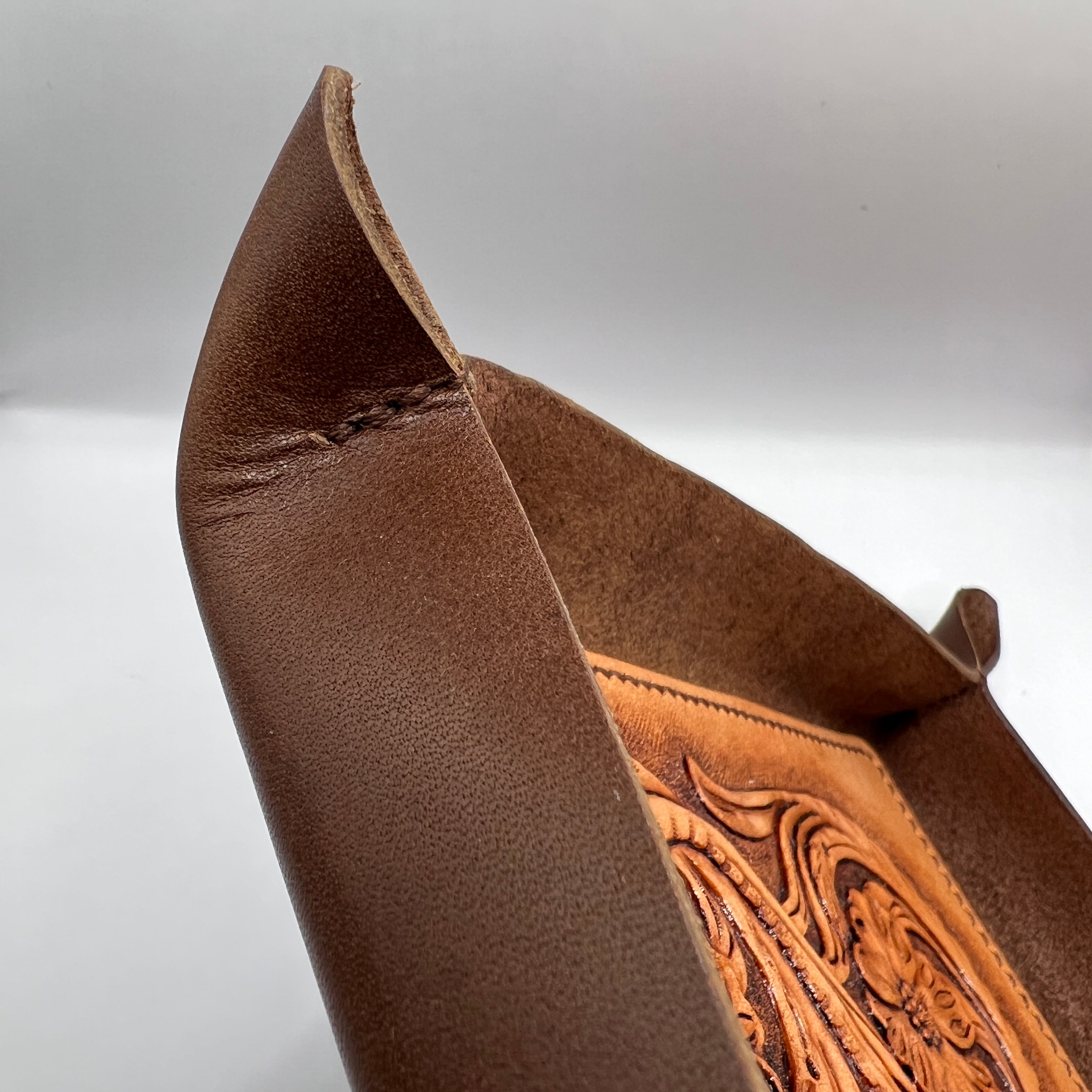 Carved Genuine Leather Tray
