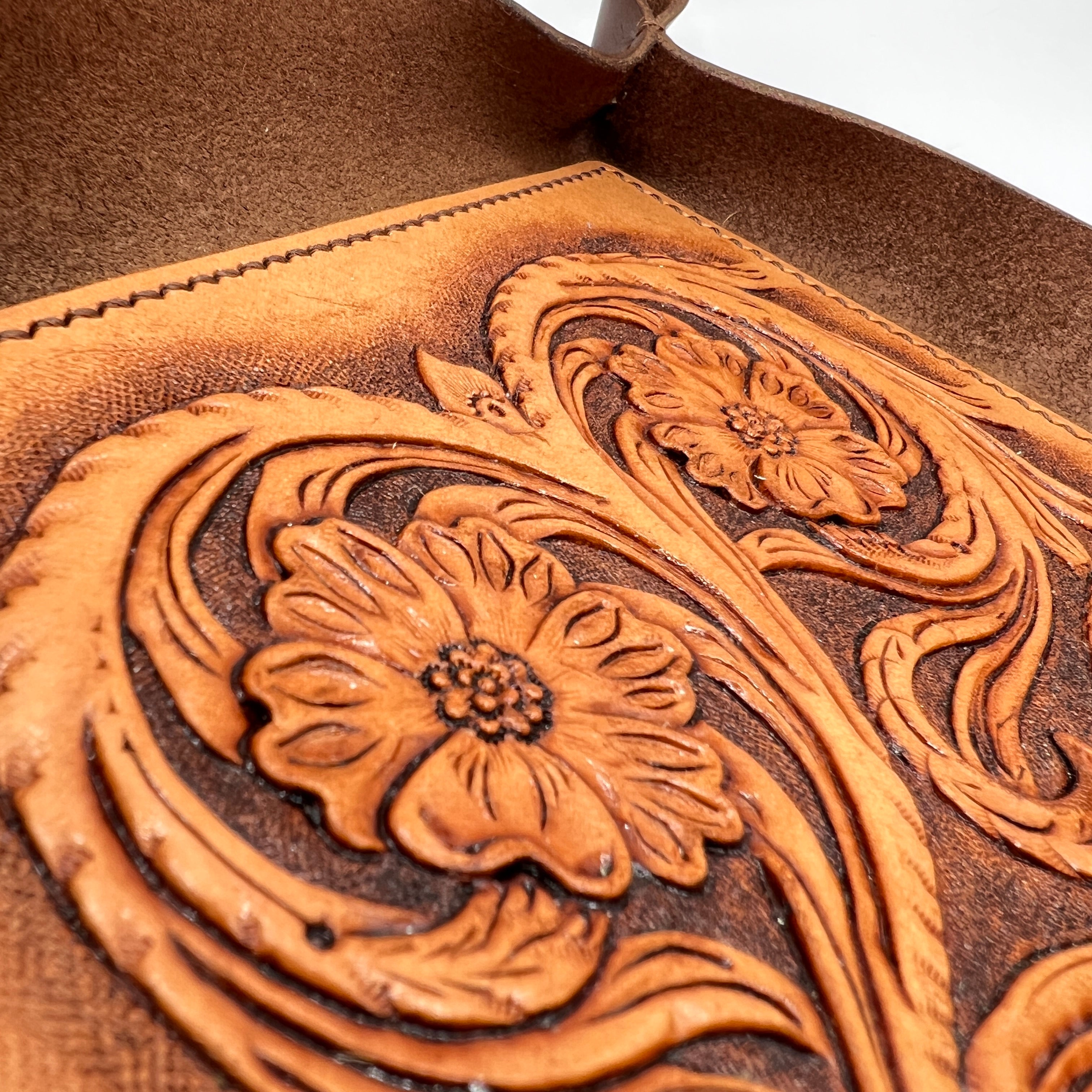Carved Genuine Leather Tray