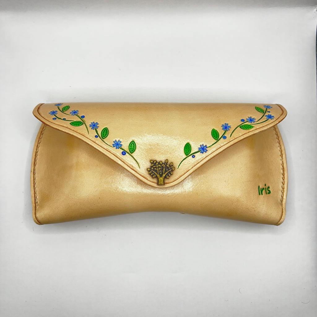 Carved Genuine Leather Glasses Case 03