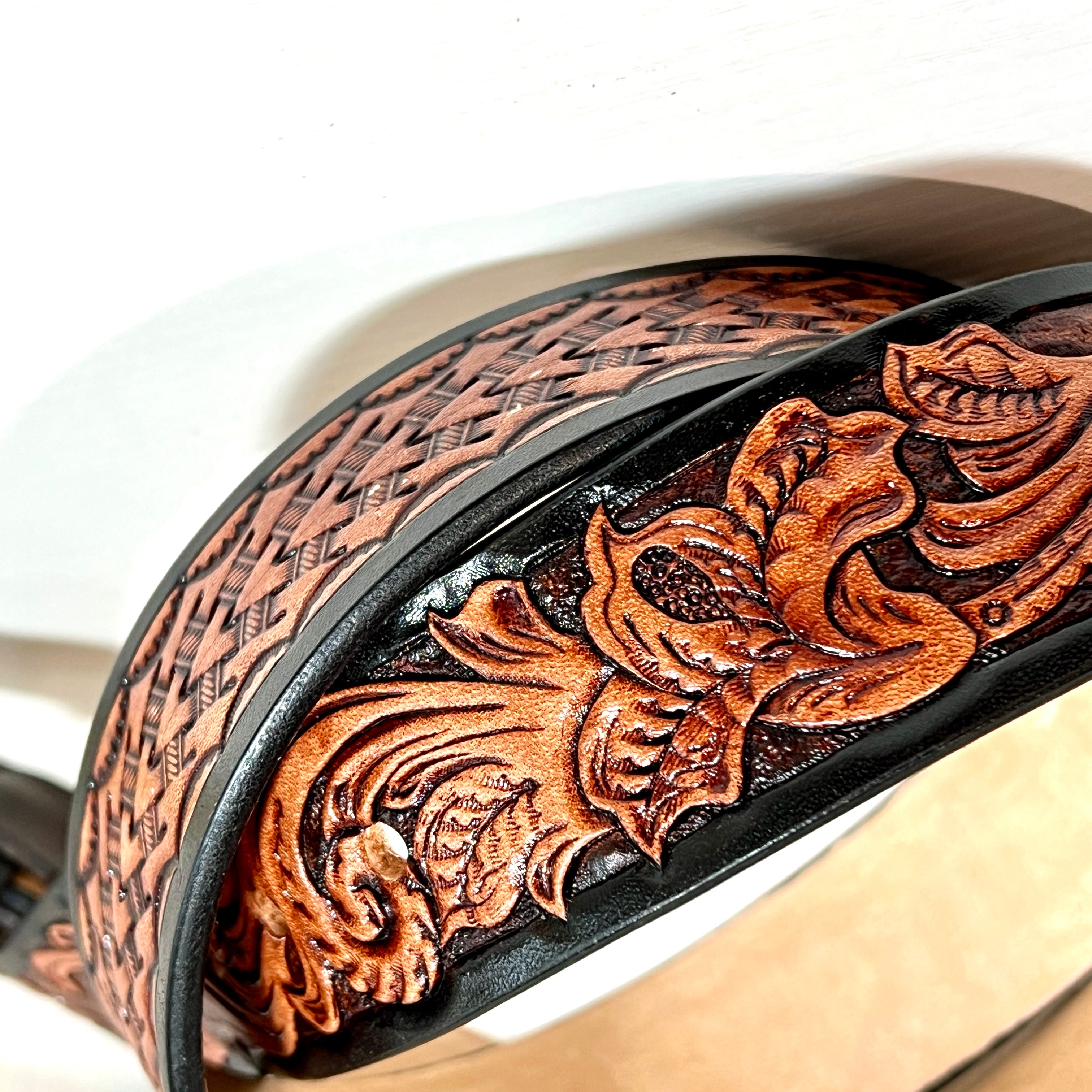Carved Name Genuine Leather Belt 06