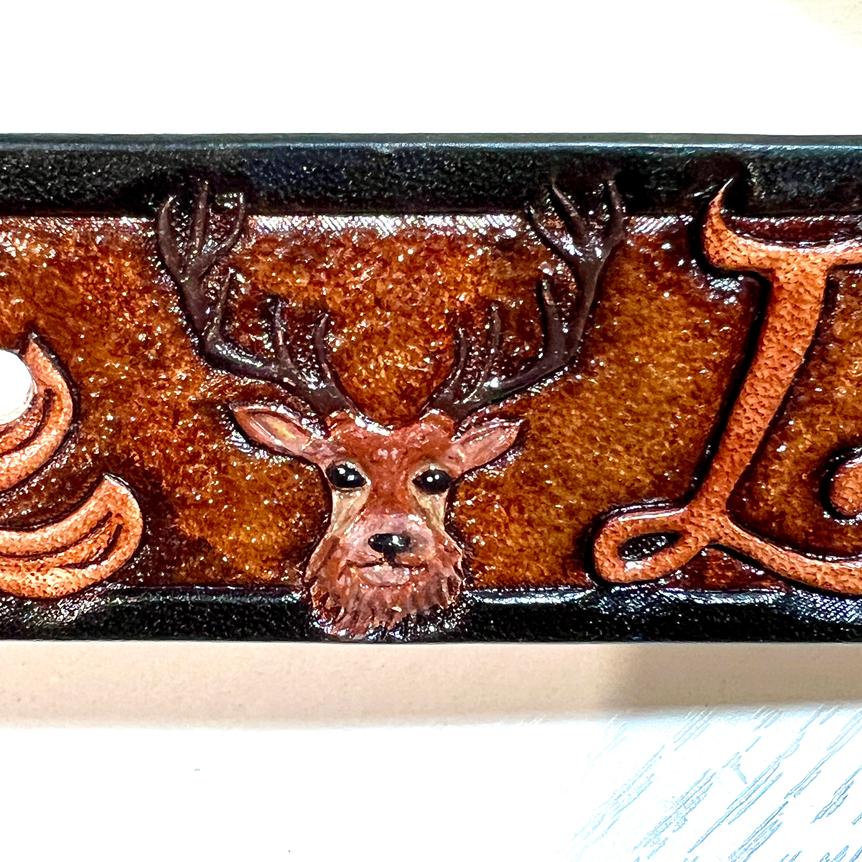 Carved Name Genuine Leather Belt 06