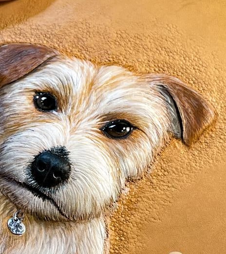 Carved Genuine Leather Pet Portraits