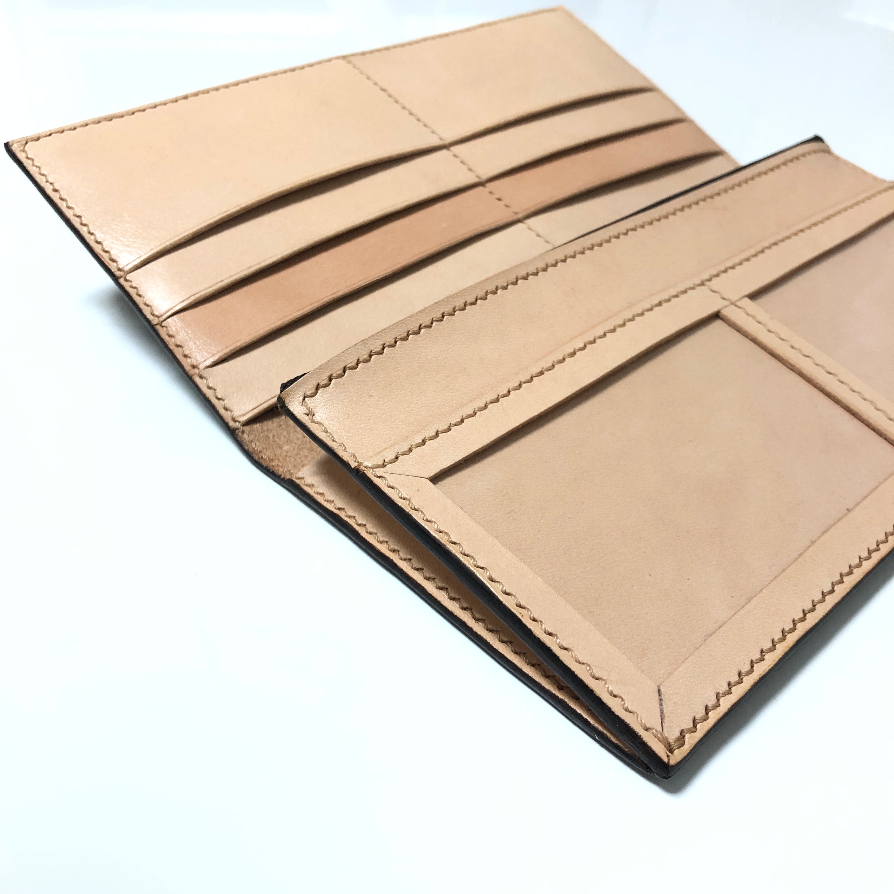 Carved Genuine Leather Long Wallet / Purse