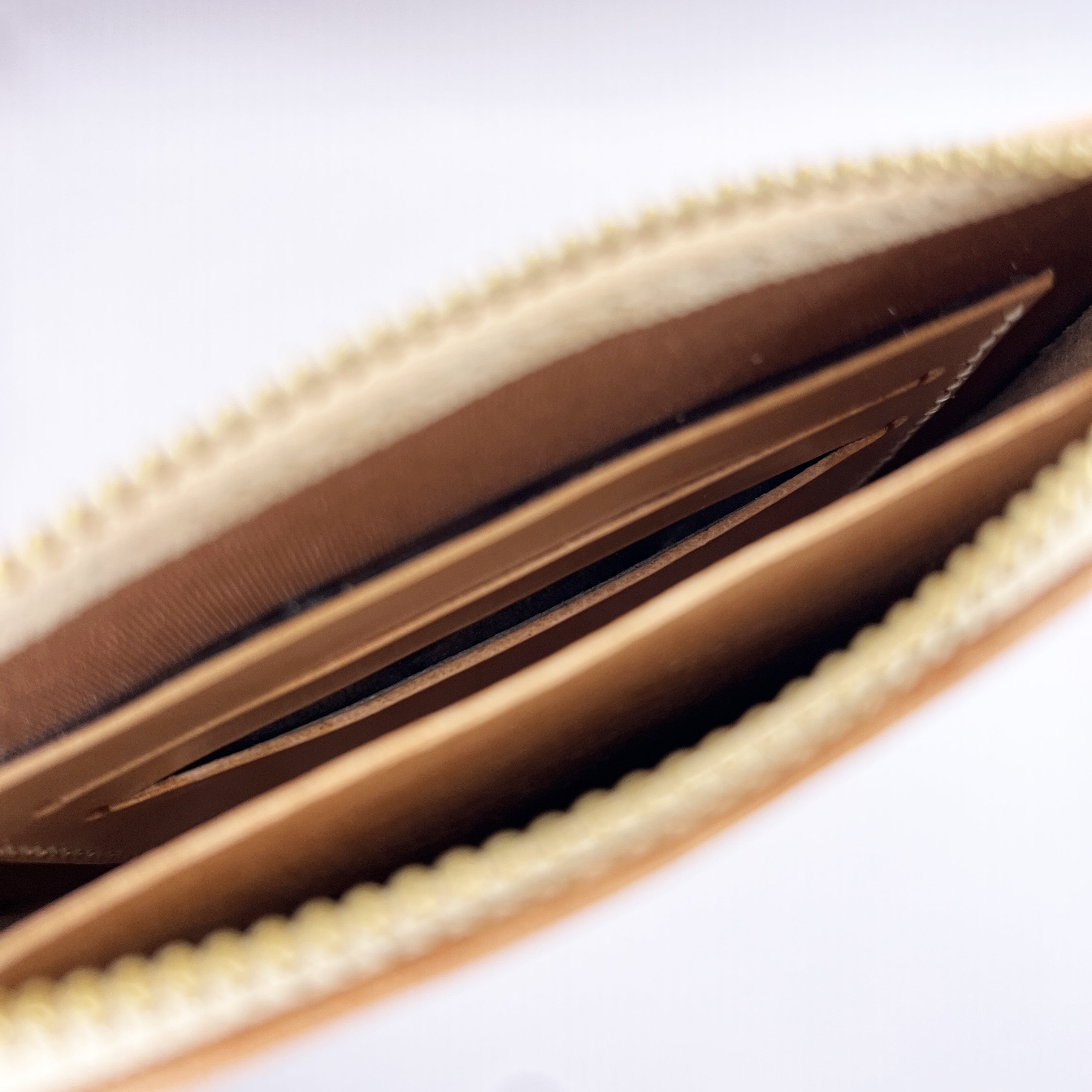 Carved Name Genuine Leather Zip Pouch