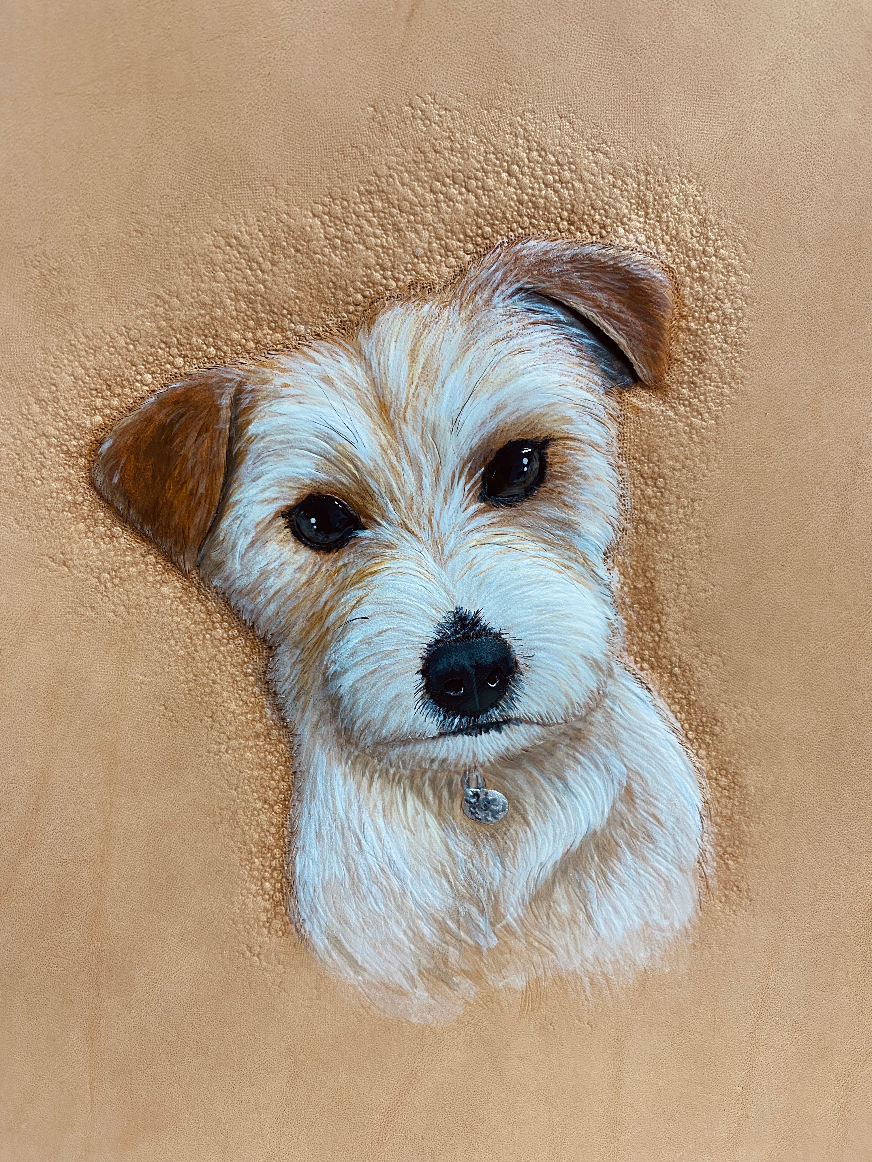 Carved Genuine Leather Pet Portraits