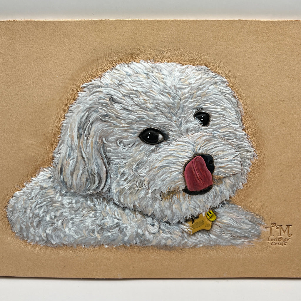 Carved Genuine Leather Pet Portraits