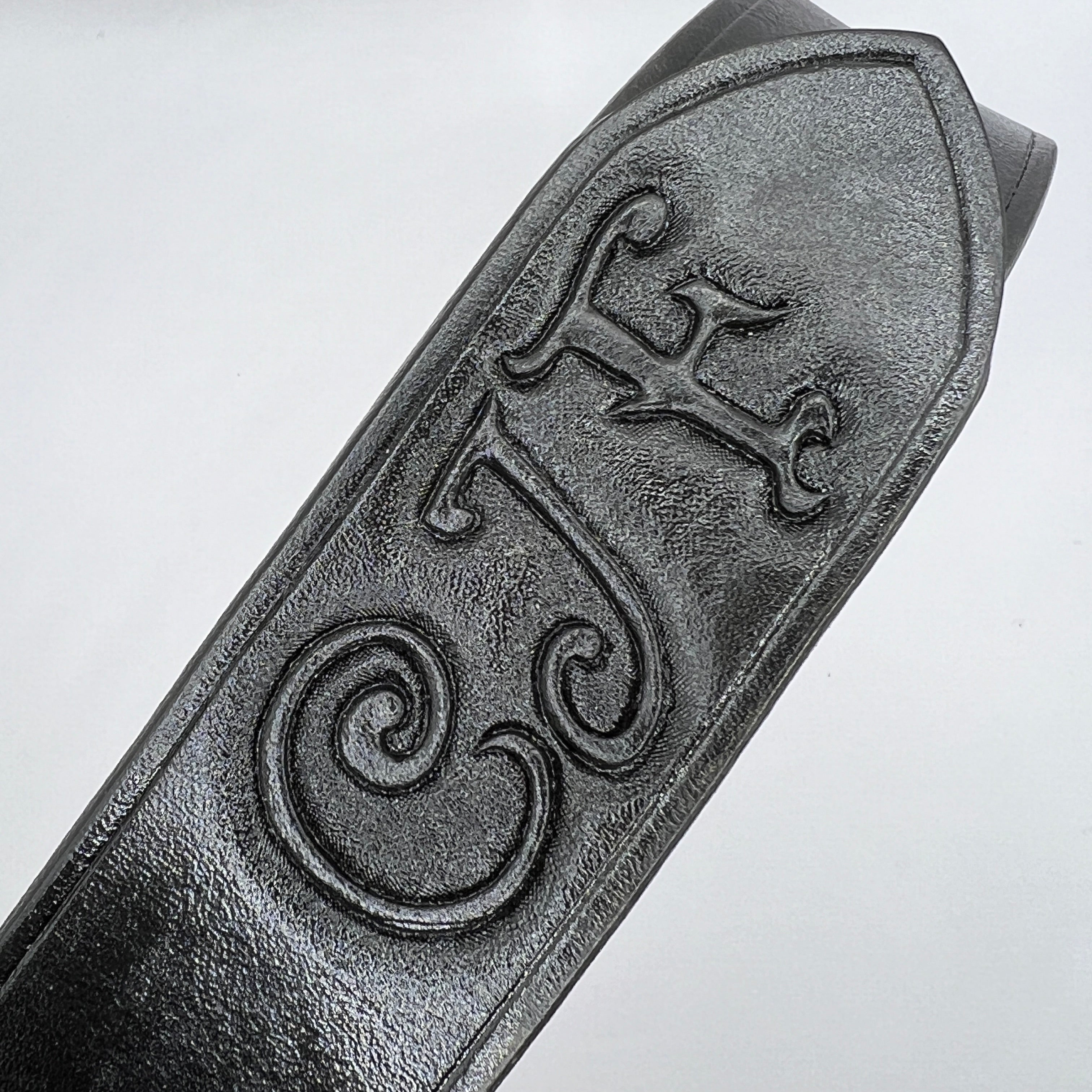 Minimalist Simple Handmade Carved Name Genuine Leather Belt 01
