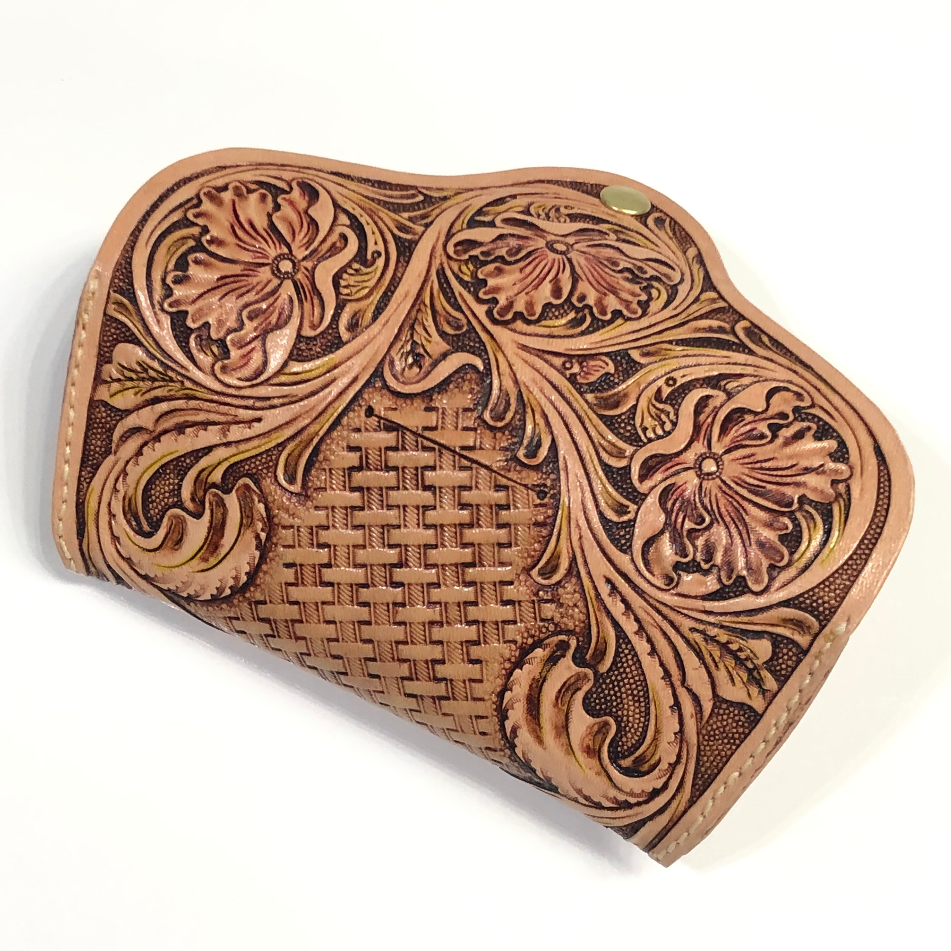Carved Genuine Leather Glasses Case 03