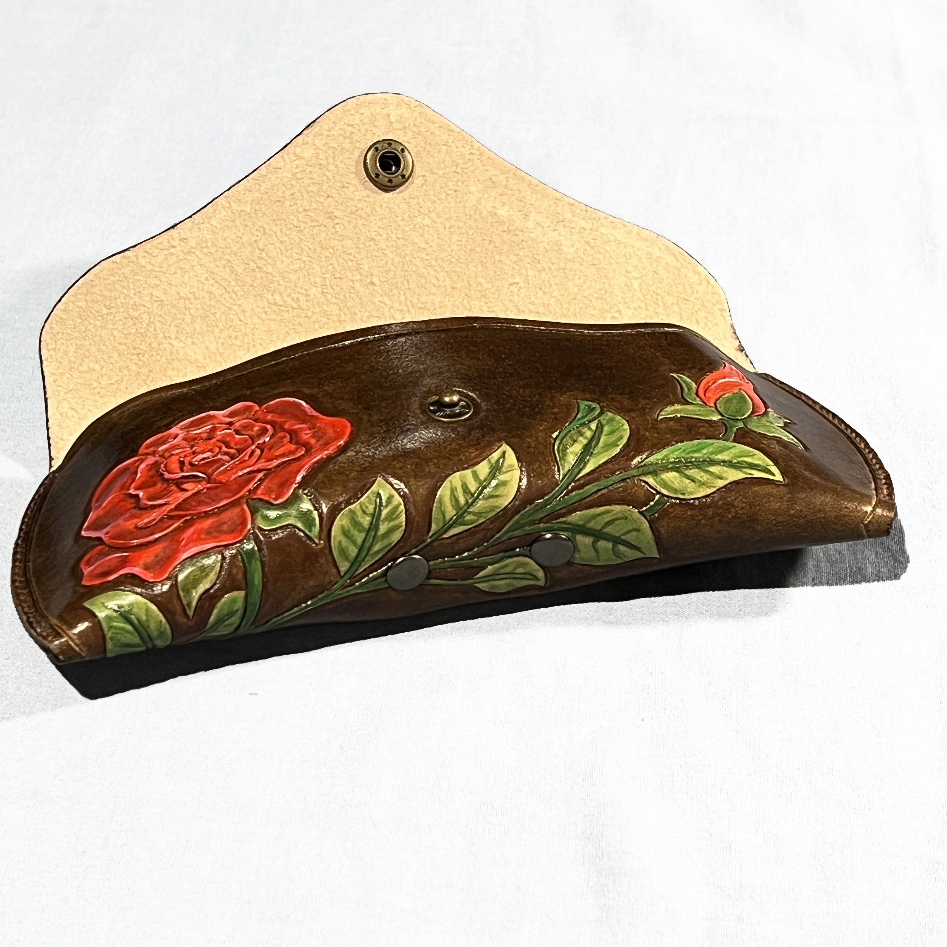 Carved Genuine Leather Glasses Case 03