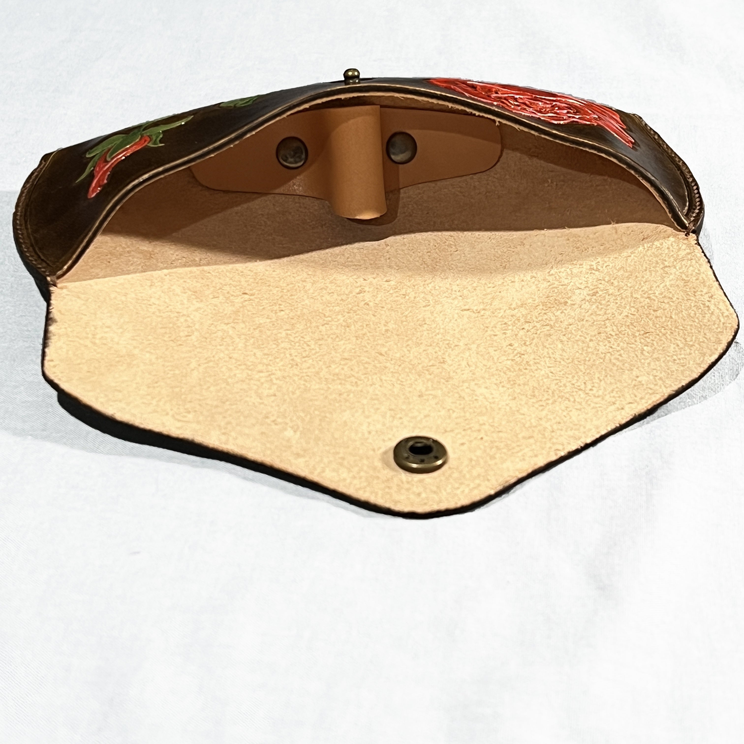 Carved Genuine Leather Glasses Case 03