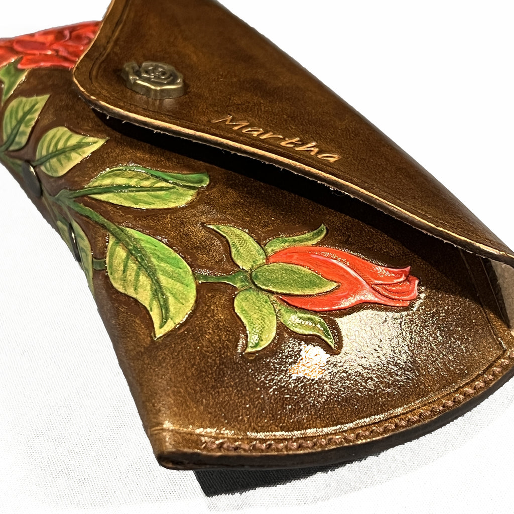 Carved Genuine Leather Glasses Case 03