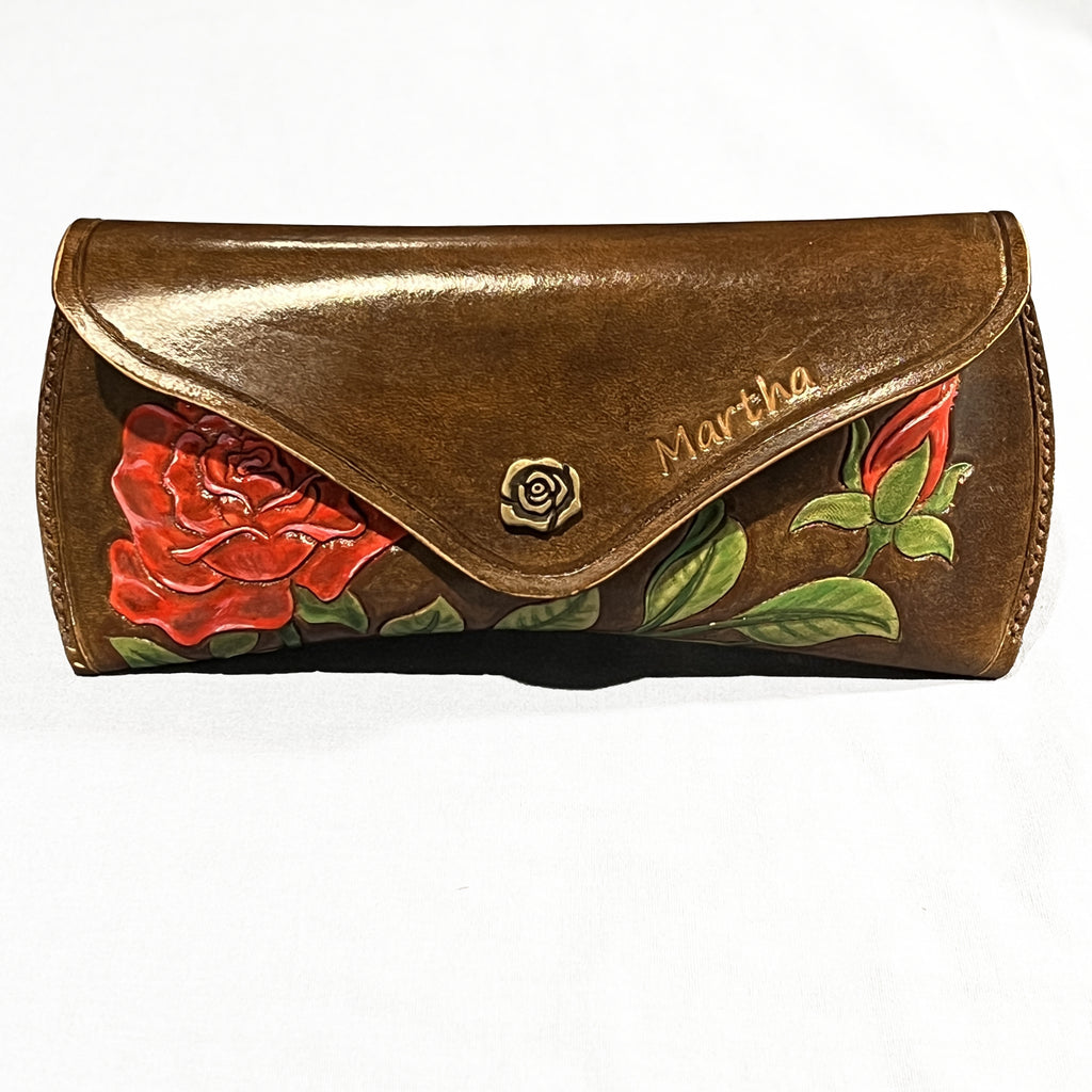 Carved Genuine Leather Glasses Case 03