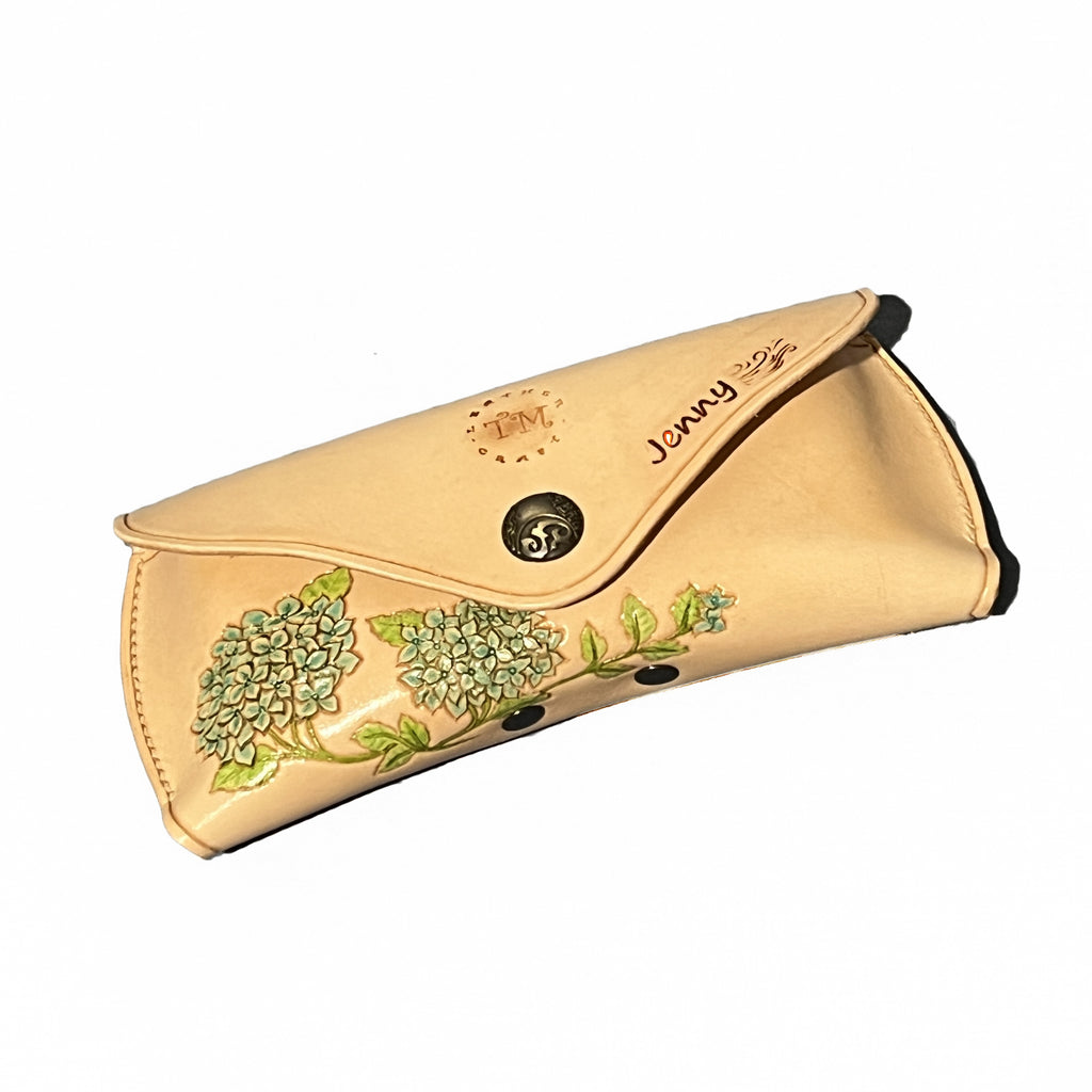 Carved Genuine Leather Glasses Case 03