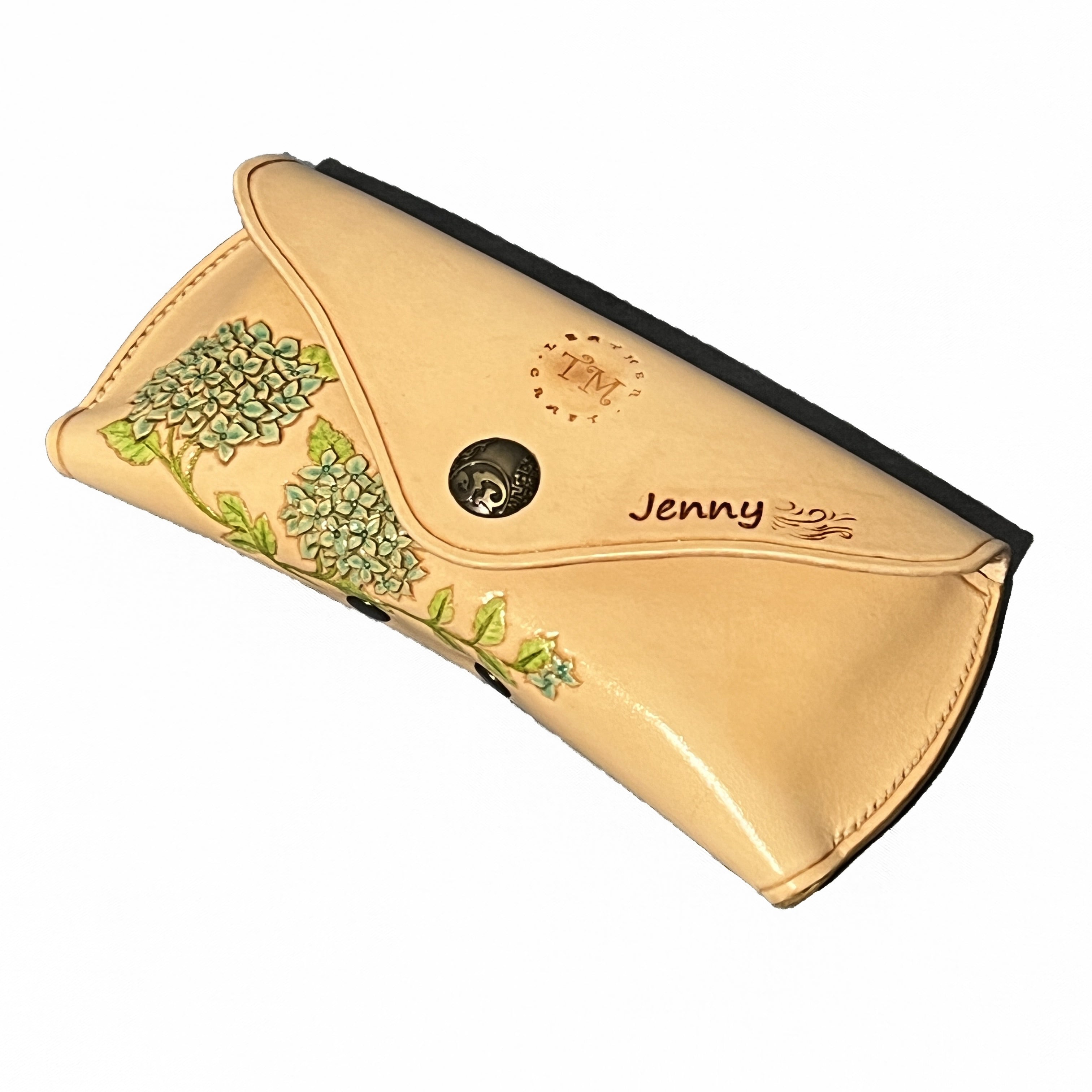 Carved Genuine Leather Glasses Case 03