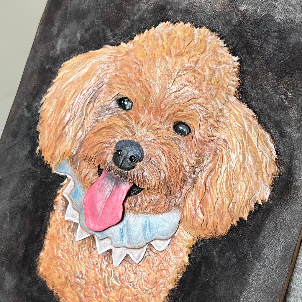 Carved Genuine Leather Pet Portraits