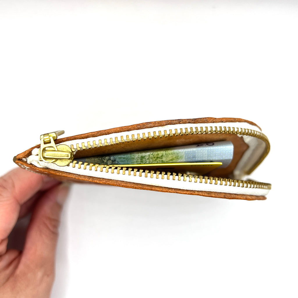 Carved Genuine Leather Zip Pouch