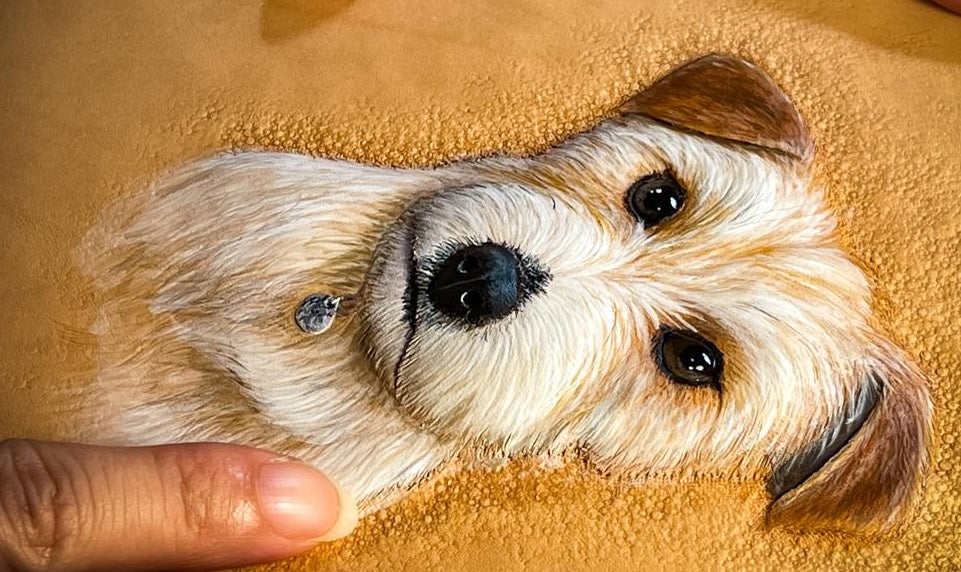 Carved Genuine Leather Pet Portraits