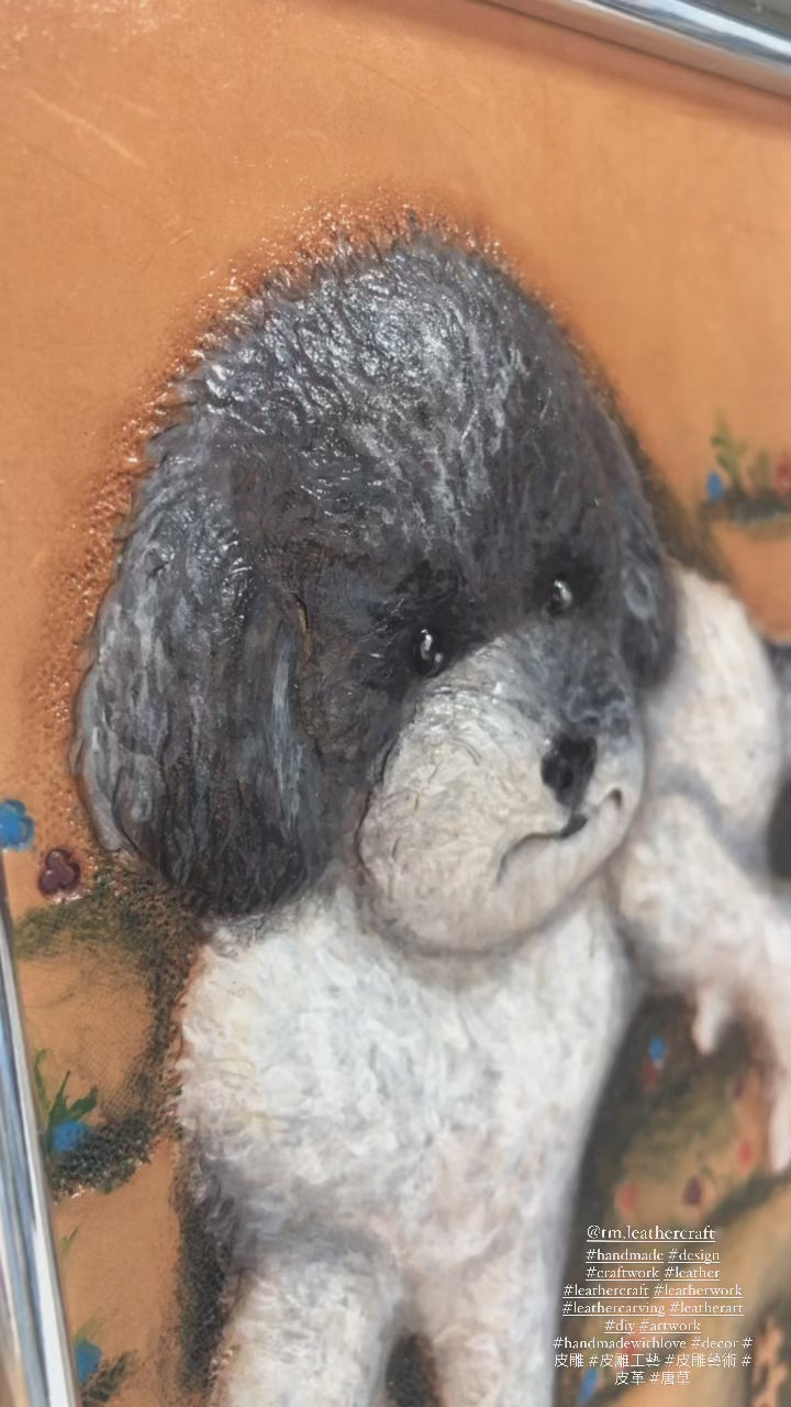 Carved Genuine Leather Pet Portraits